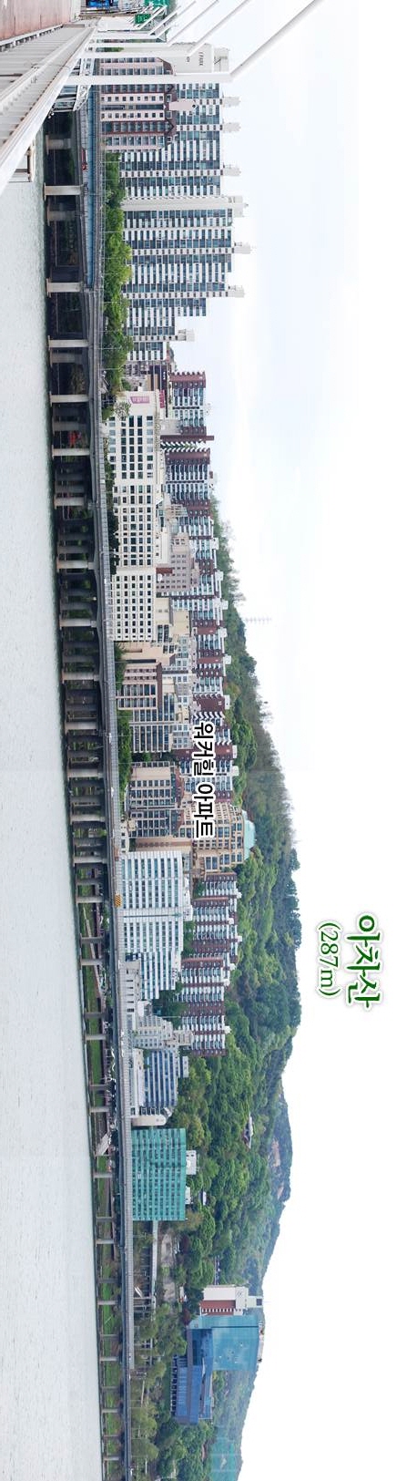 ⑫ 광진교 남단(찍은 곳) ~ 용마산, 아차산(바라본 곳)