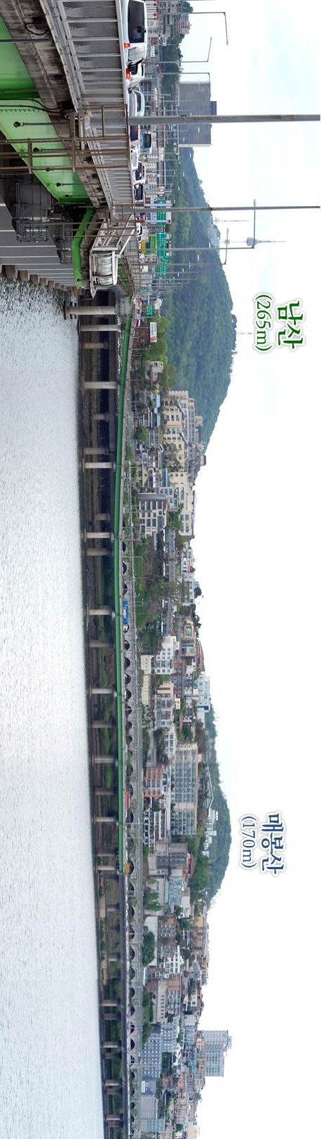 ⑩ 한남대교 남단(찍은 곳) ~ 남산, 매봉산(바라본 곳)