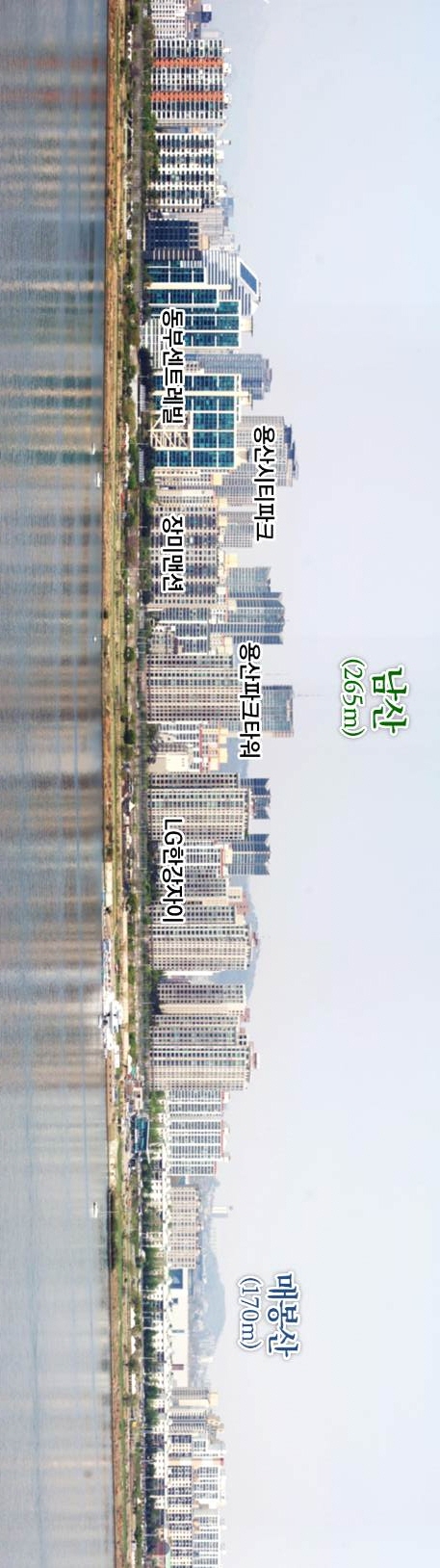 ④ 효사정(찍은 곳) ~ 남산(바라본 곳)
