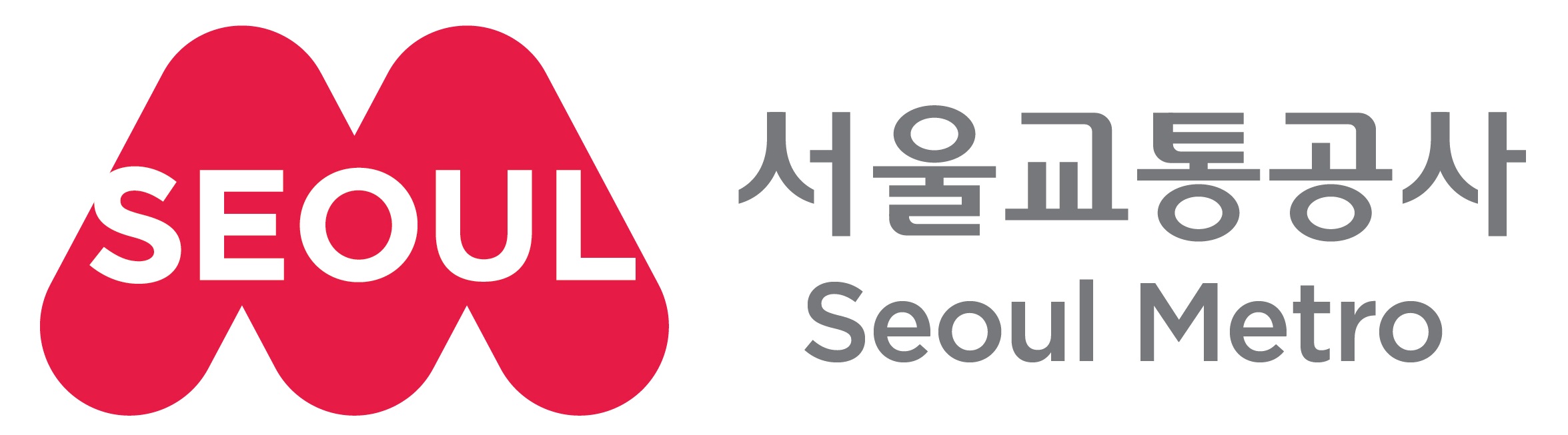 서울의 'ㅅ'이 겹쳐진 이미지로 M(Metro 의미)을 표현하여 시민의 미소를 나르는 서울교통공사 이미지를 구축