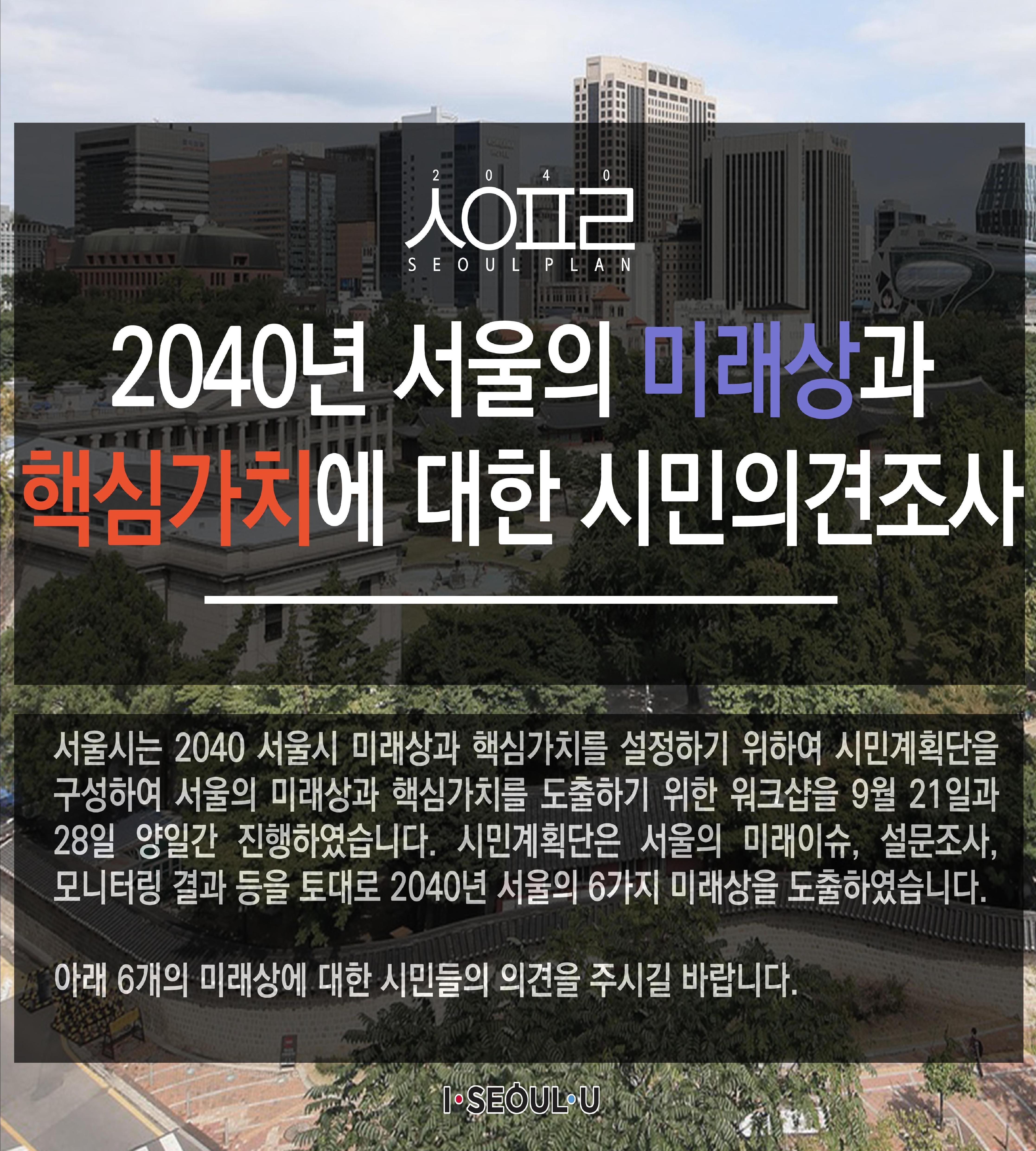 2040년 서울의 미래상과 핵심가치에 대한 시민의견조사