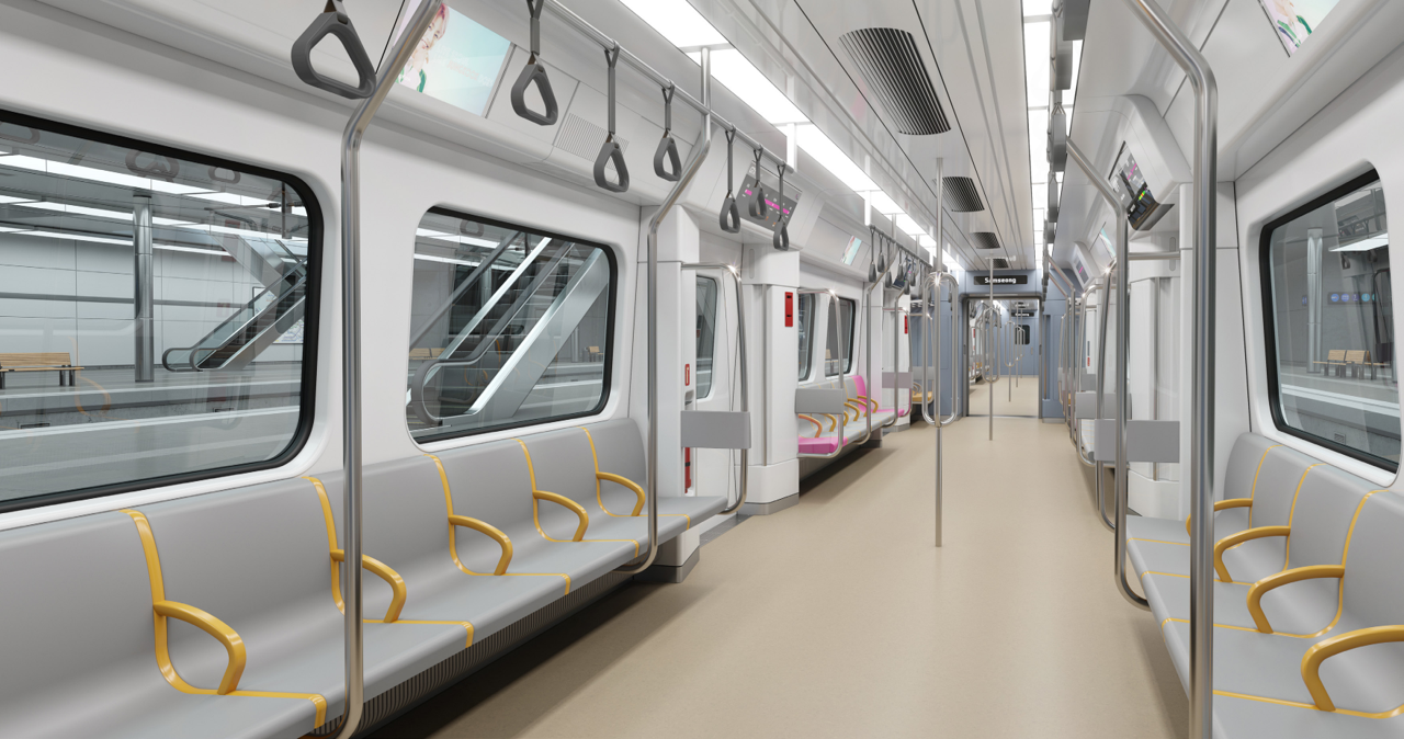 수도권광역급행철도 A노선 철도차량의 객실은 젠틀한/우아한/평온한/편안한 분위기로 구성