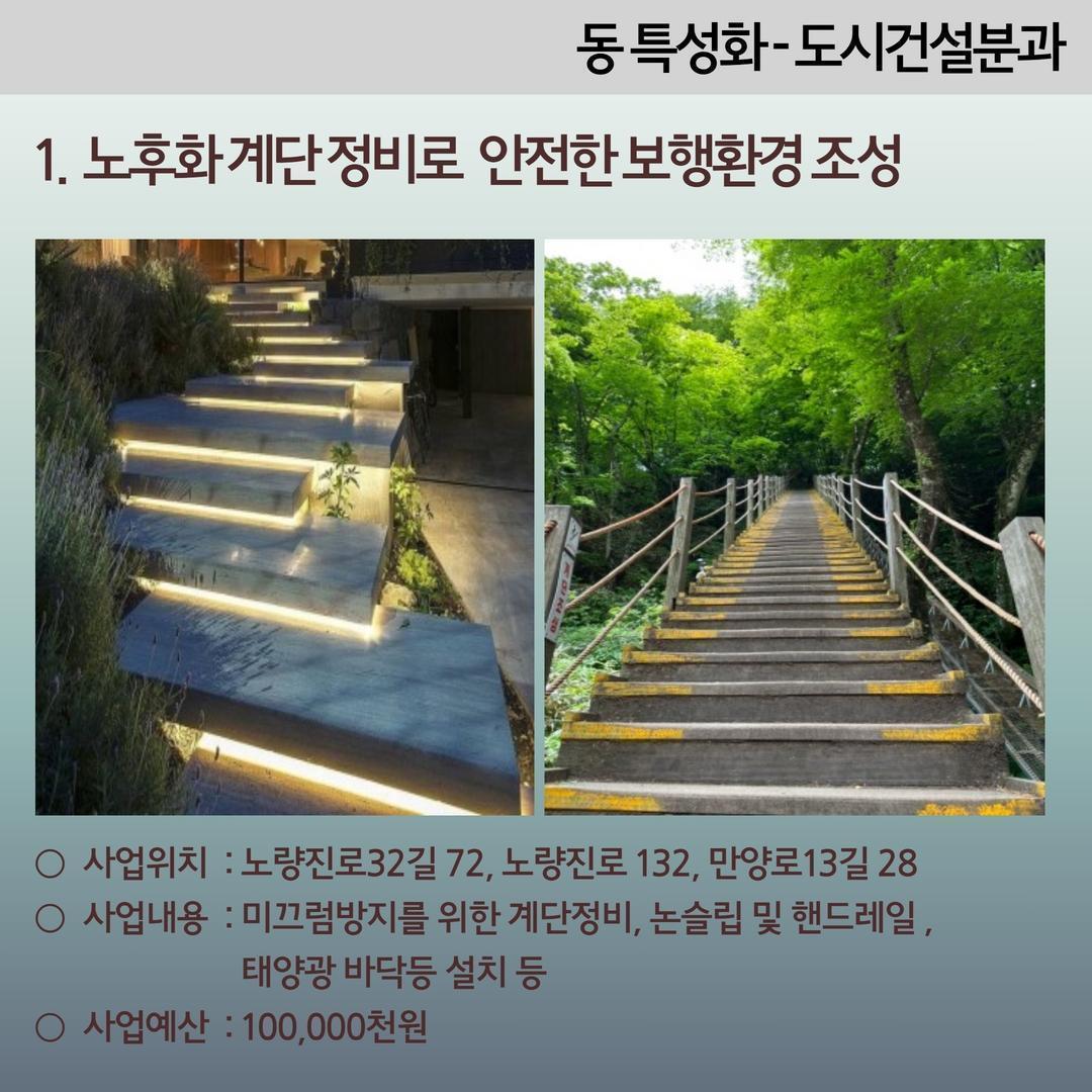 1. 노후화 계단 정비로 안전한 보행환경 조성- 노량진1동