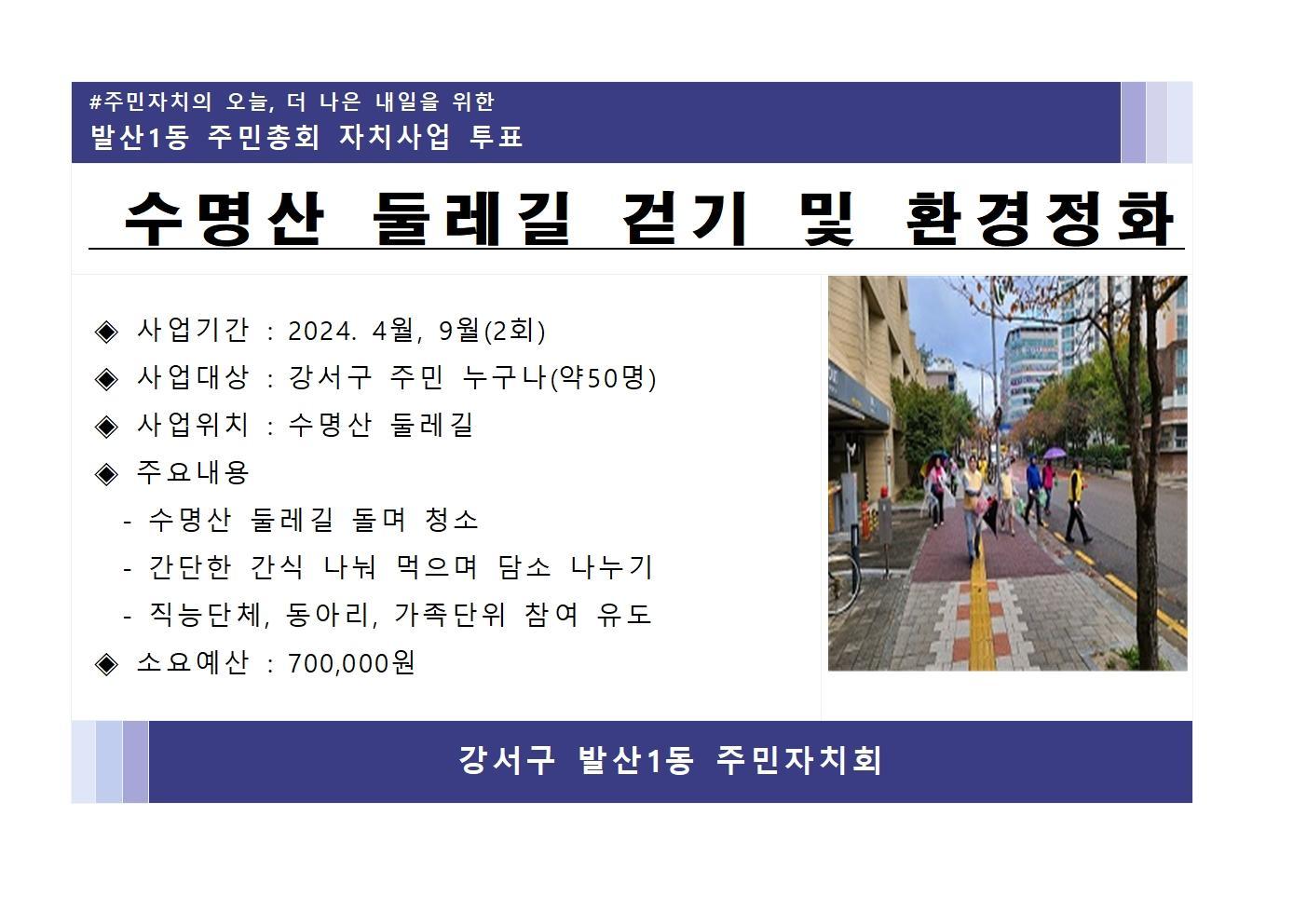 수명산 둘레길 걷기 및 환경정화