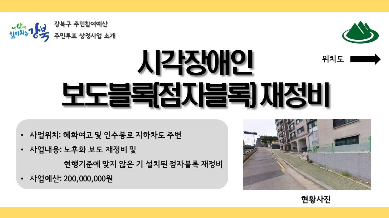 시각장애인 보도블록(점자블록) 재정비