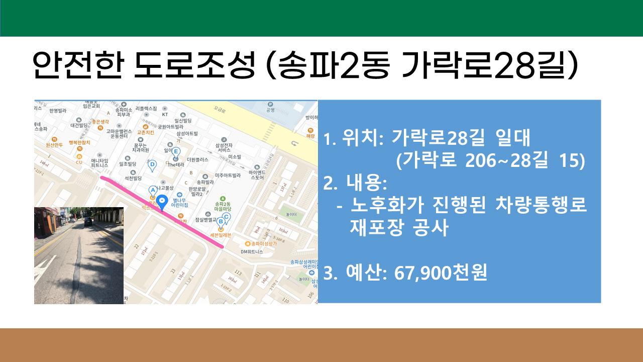 22. 안전한 도로 조성 (송파2동 ,가락로 28길)