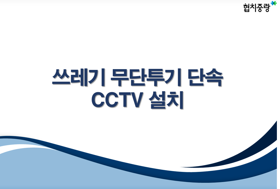 도시생활분야 후보 31.쓰레기 무단투기 단속 CCTV설치