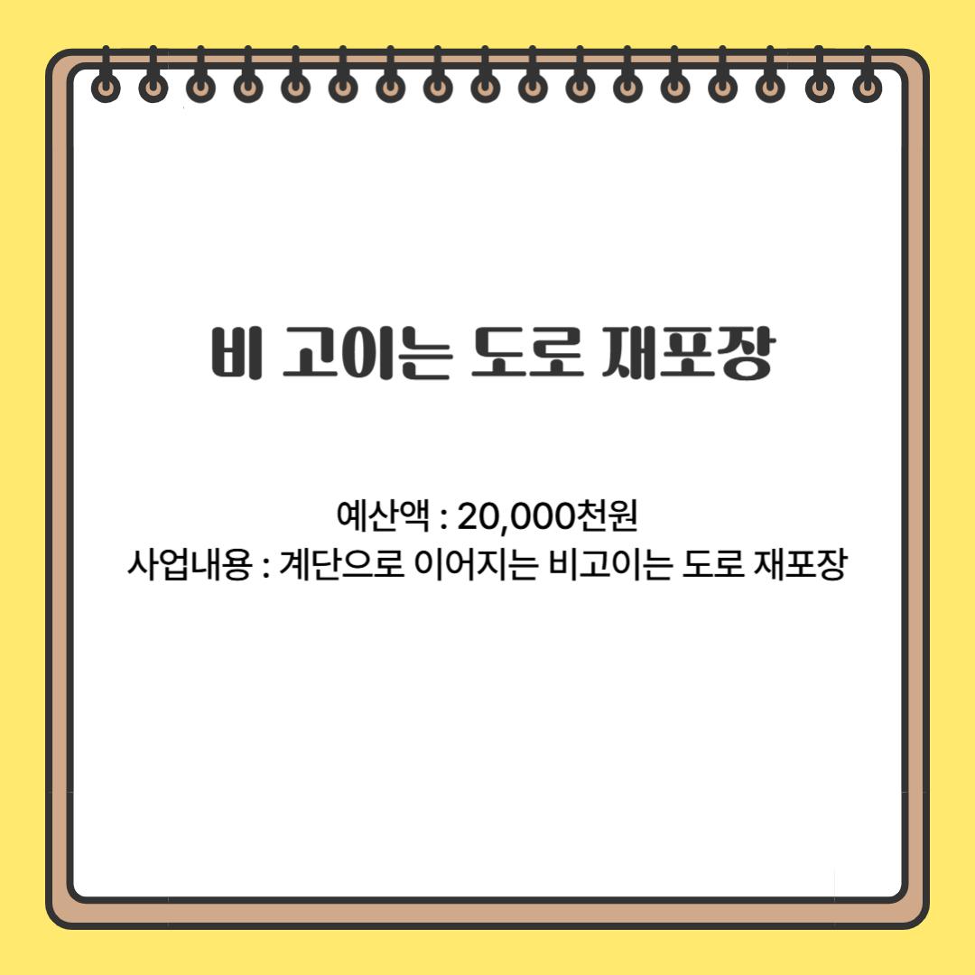 도로 재포장 및 하수시설 정비(삼선동)