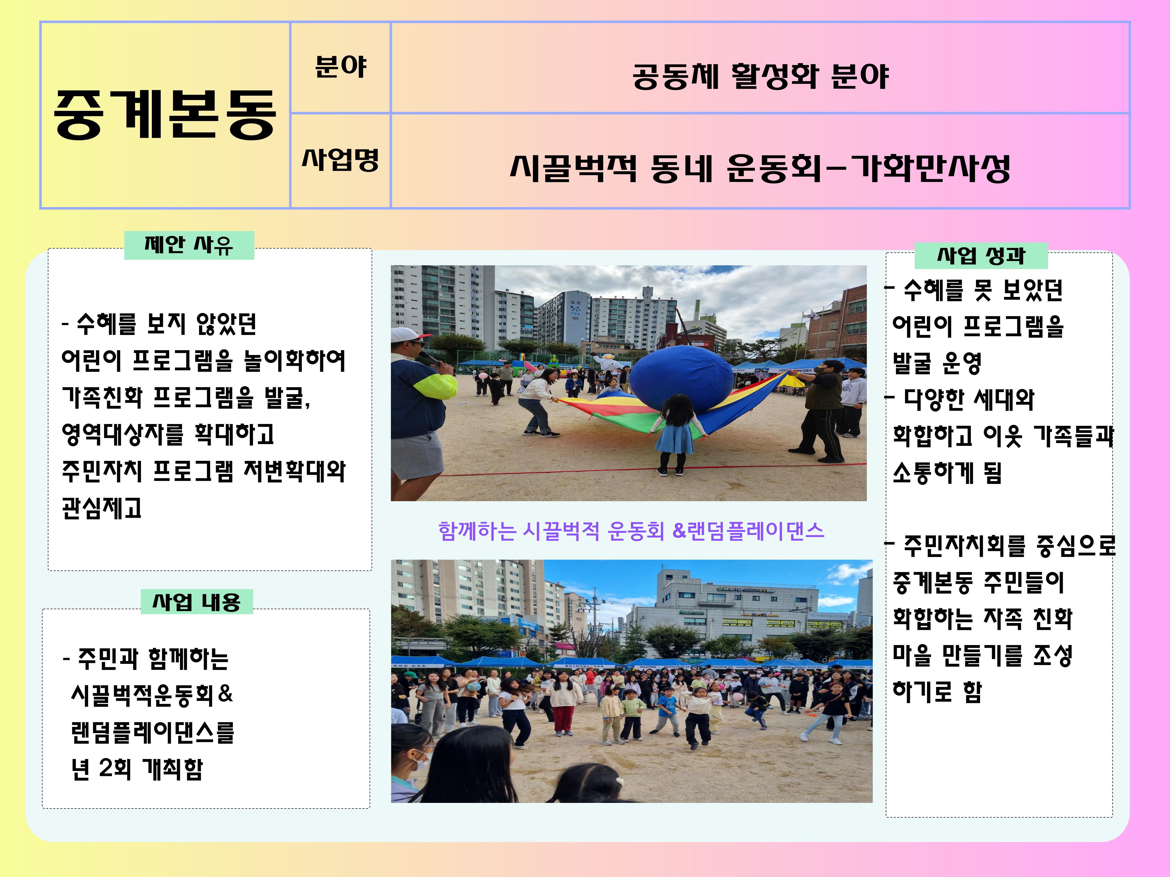 8) 중계본동 <시끌벅적 동네 운동회 - 가화만사성>