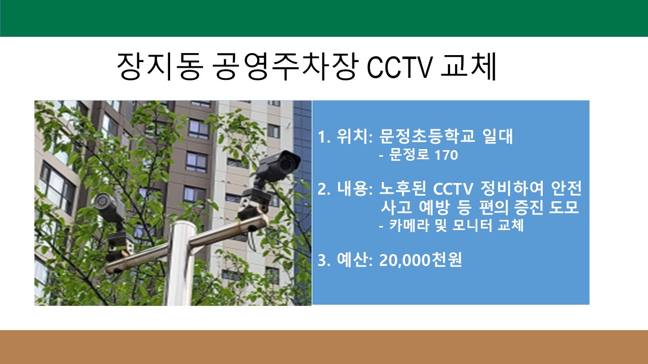 장지동 공영주차장 CCTV 교체