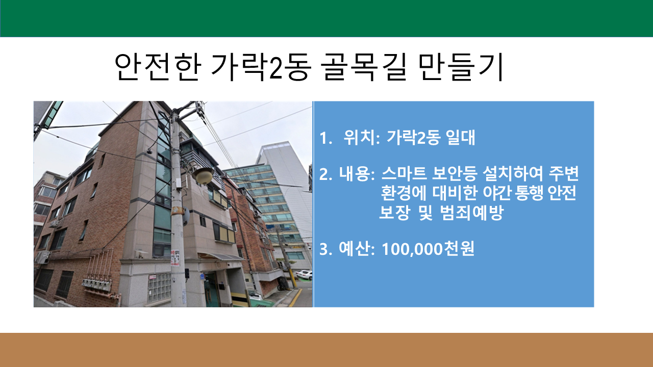 안전한 가락2동 골목길 만들기