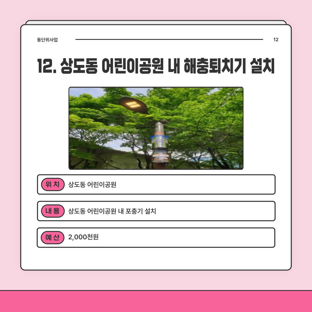12. 상도동 어린이공원 내 해충퇴치기 설치 [상도4동]