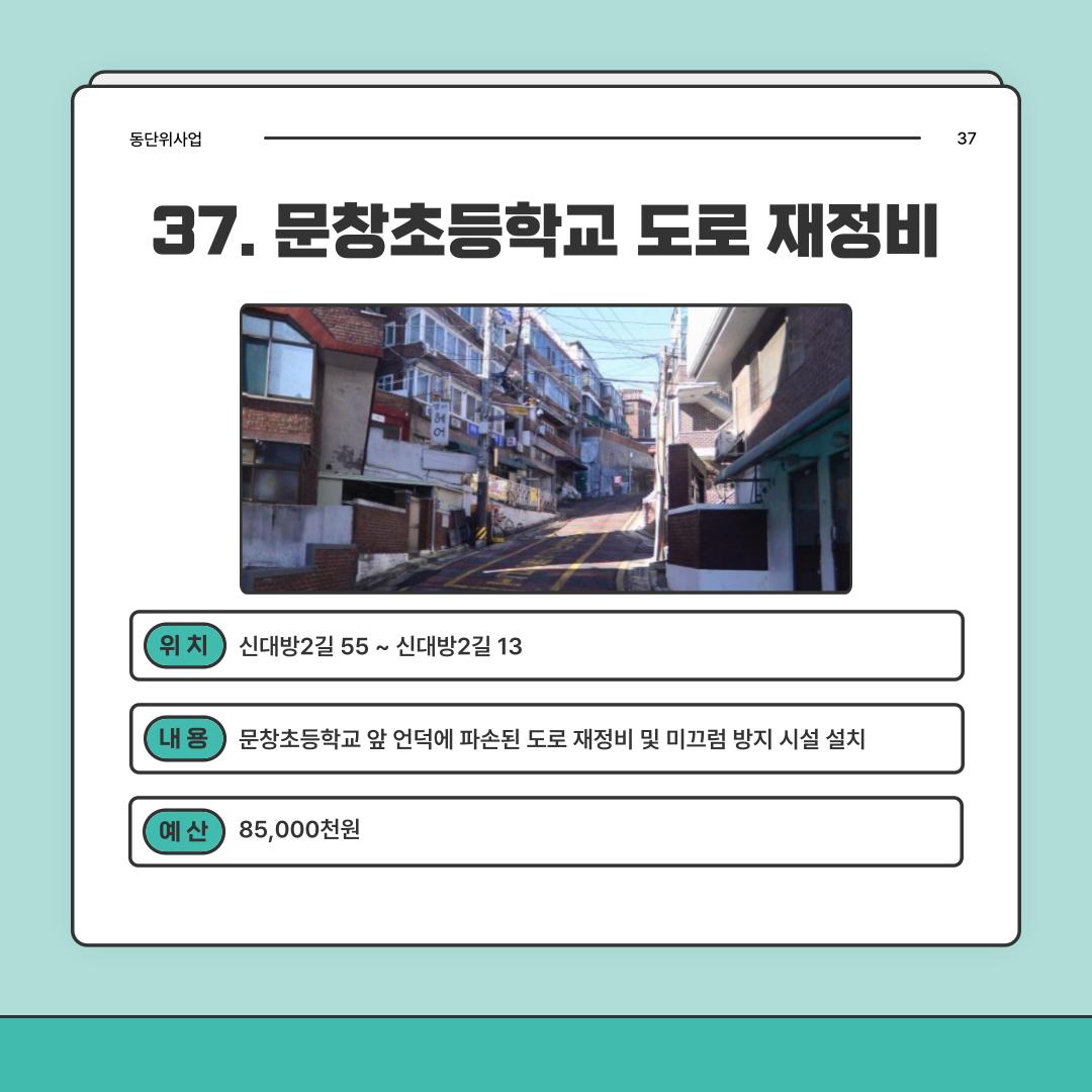 37. 문창초등학교 도로 재정비 [신대방1동]