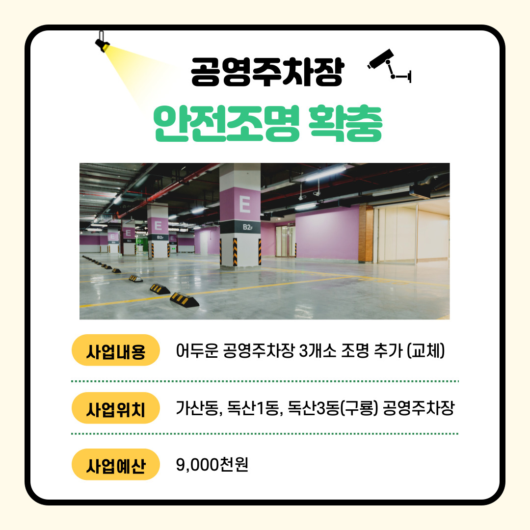(교통·주택) 공영주차장 안전조명 확충