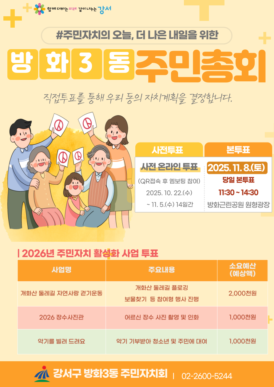2025년 방화3동 주민총회 사전투표