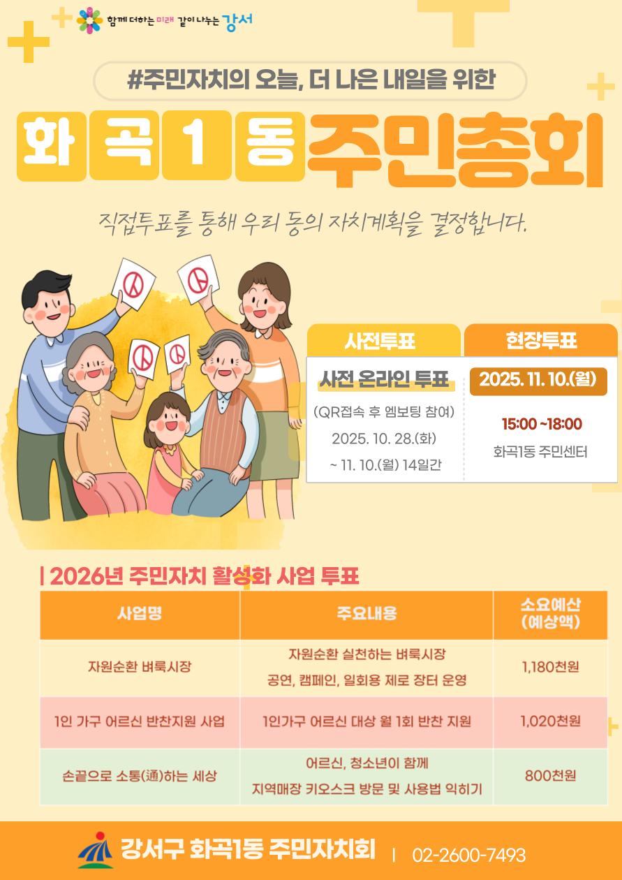 2025년 화곡1동 주민총회 사전투표