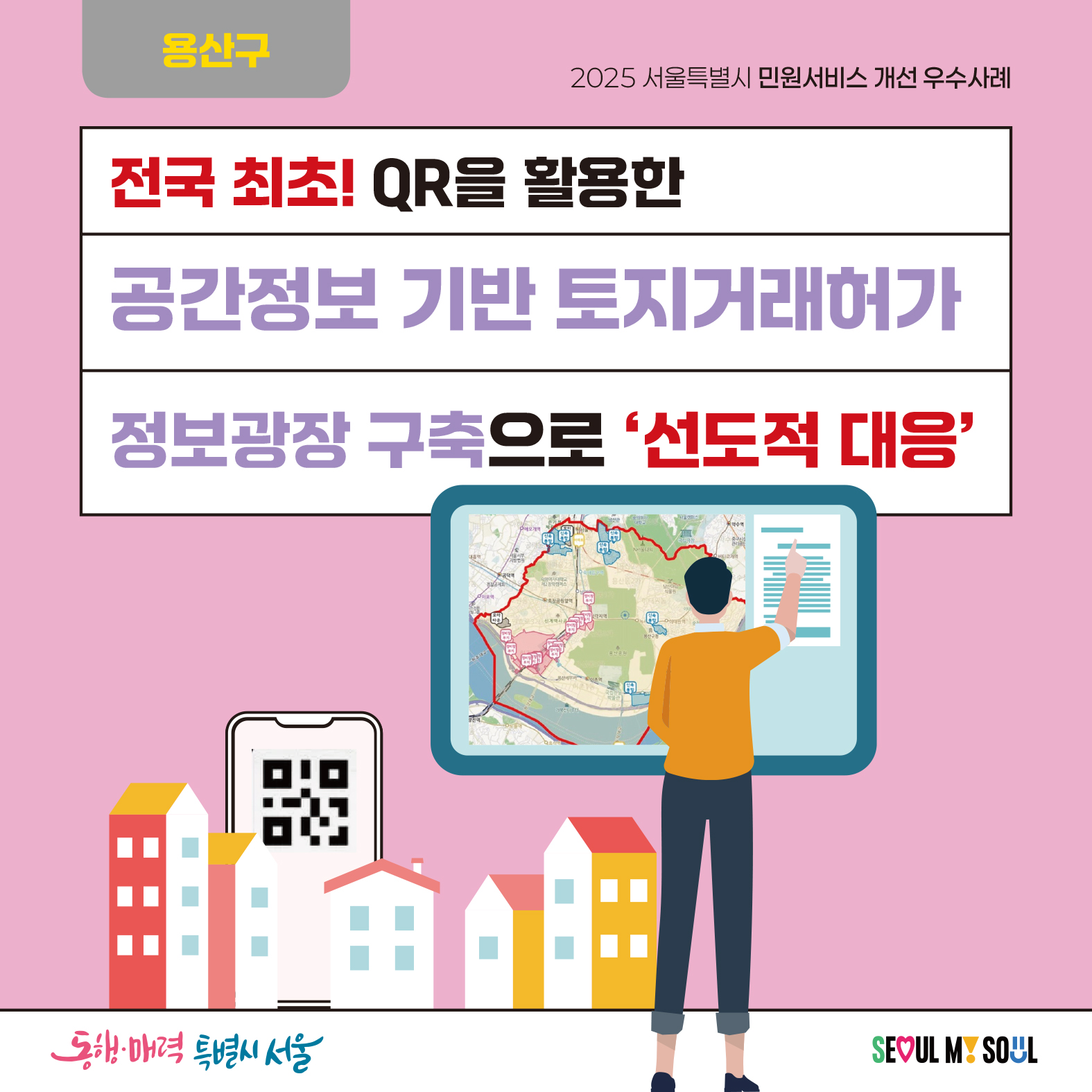 9. (용산구) 전국 최초! 정보무늬(QR코드)를 활용한 공간정보 기반 “토지거래허가 정보광장” 구축으로  ‘선도적 대응’