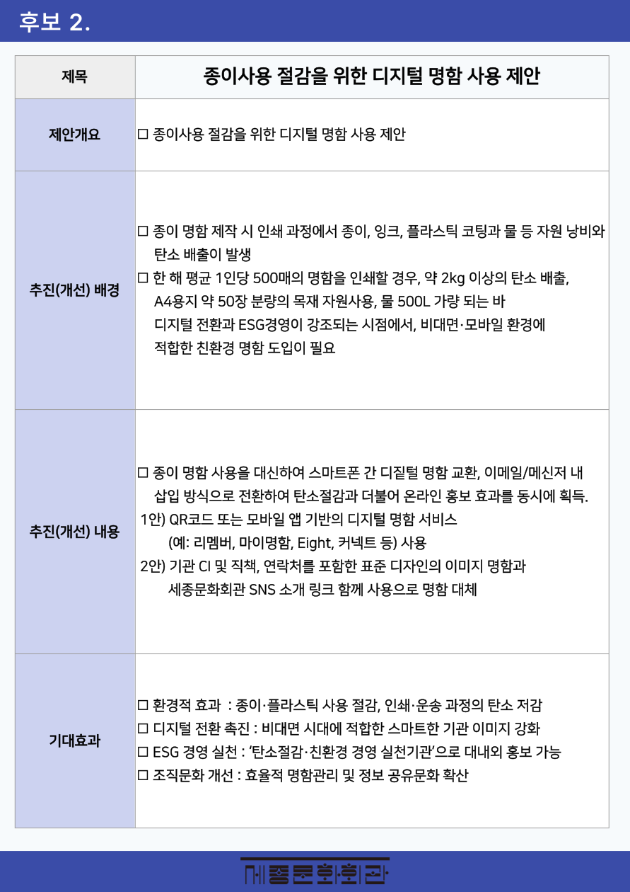 2. 종이사용 절감을 위한 디지털 명함 사용 제안
