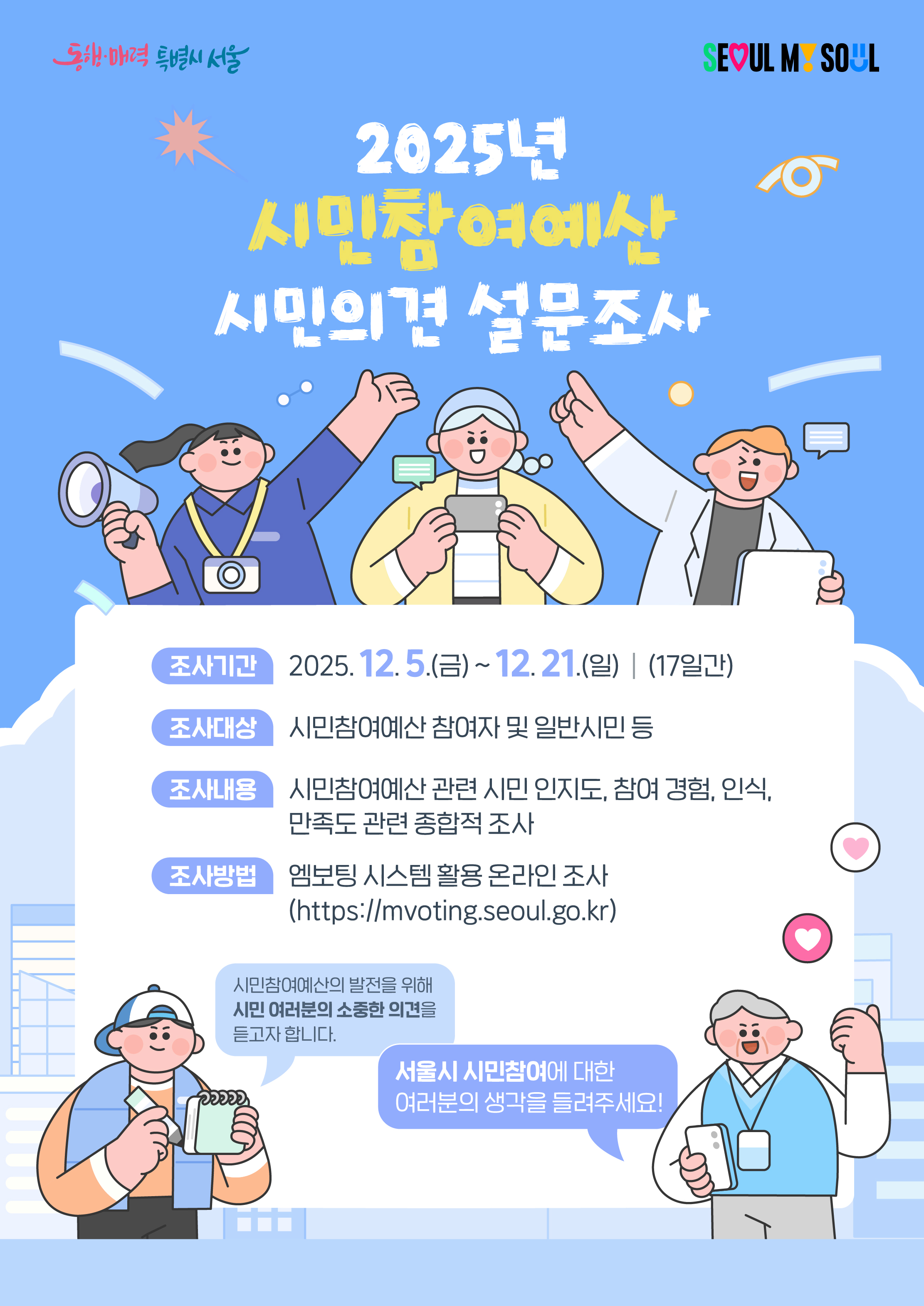 2025년 시민참여예산 시민의견 온라인 설문조사